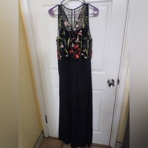 Floral and black jumpsuit